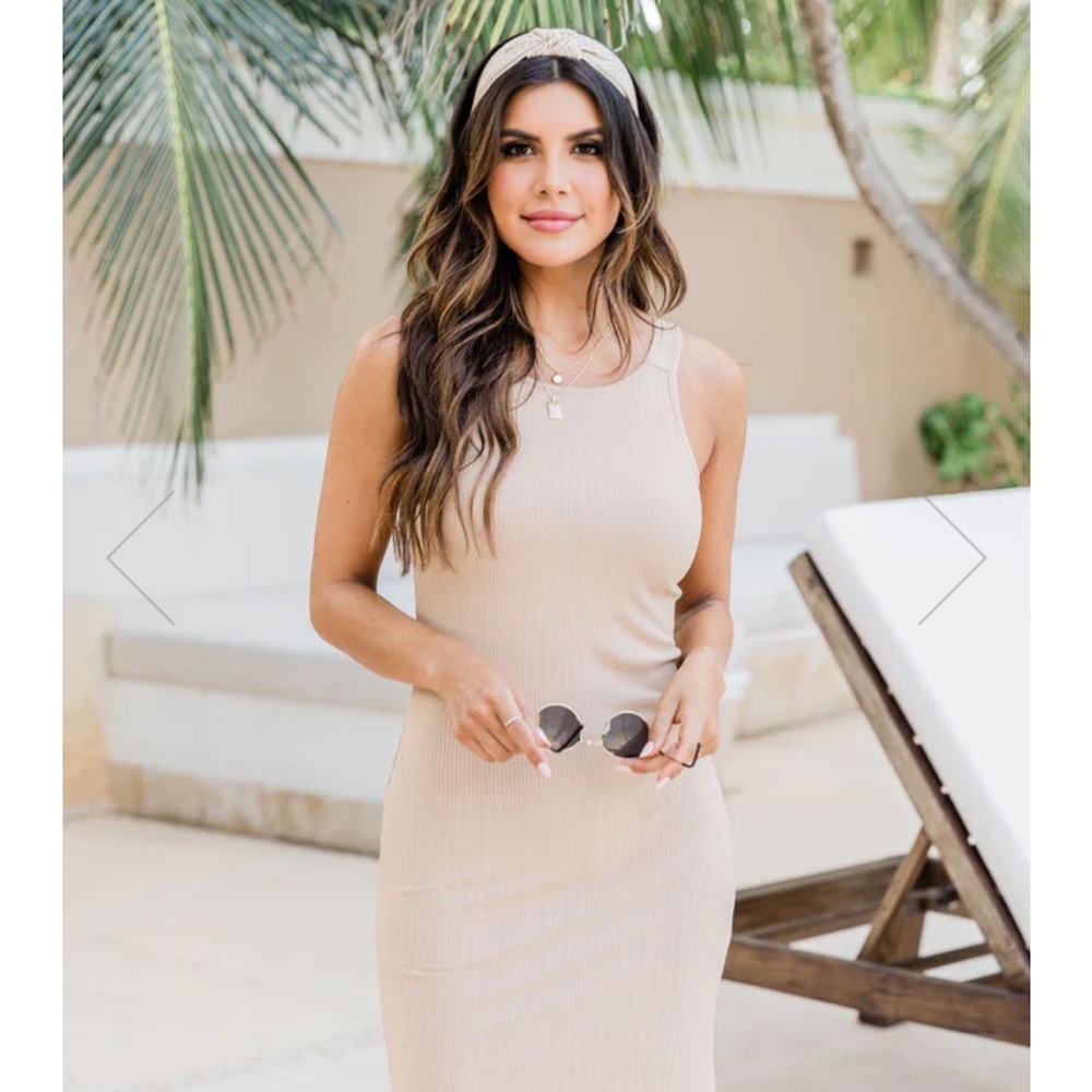 Pink Lily Nude Midi Dress